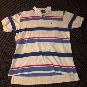 POLO BY RALPH LAUREN STRIPED POLO SIZE LARGE